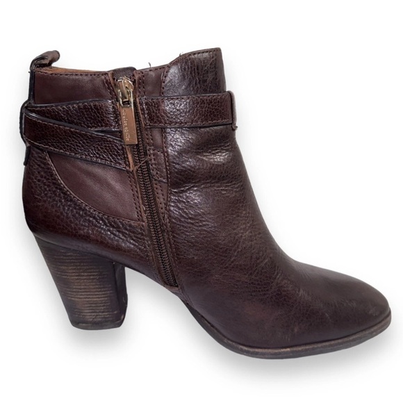 Louise Et Cie Lo- Vianne Buckle Ankle Booties Brown Leather Women's Size 6.5 - Picture 6 of 9